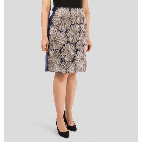 DRIES VAN NOTEN Floral Applique Skirt