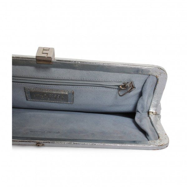Rent Buy Lambertson Truex Metallic Crocodile Clutch MY WARDROBE HQ