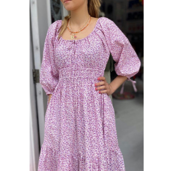 Pink City Prints Rah Rah Ditsy Blush Dress