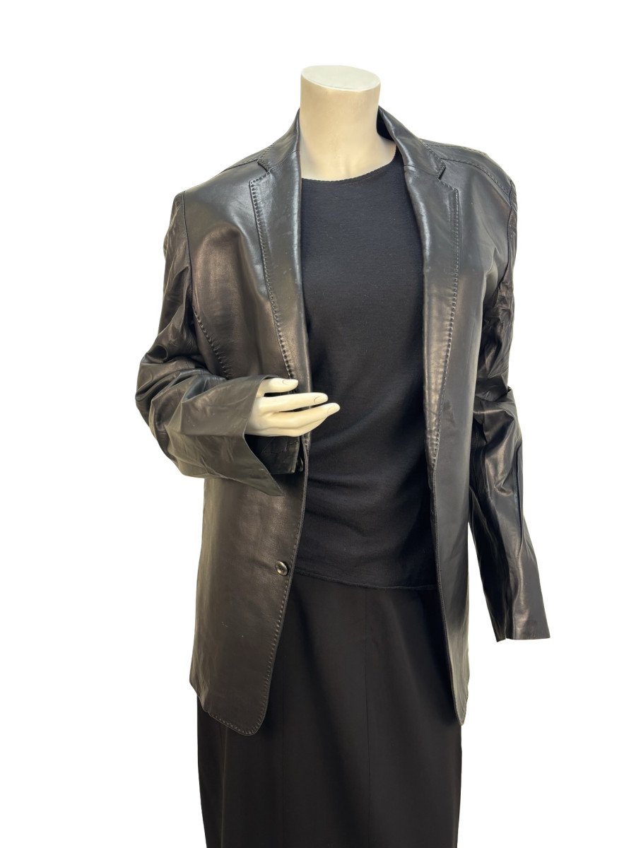 Masamoto Masamoto Black Leather Blazer