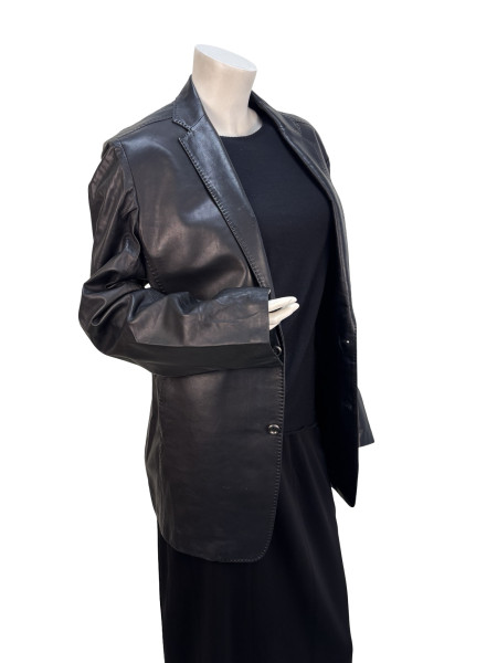 Masamoto Masamoto Black Leather Blazer
