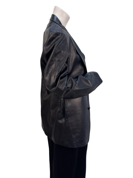 Masamoto Masamoto Black Leather Blazer