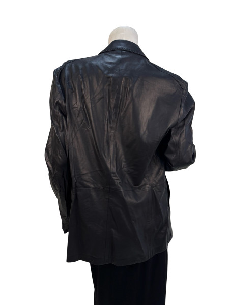 Masamoto Masamoto Black Leather Blazer