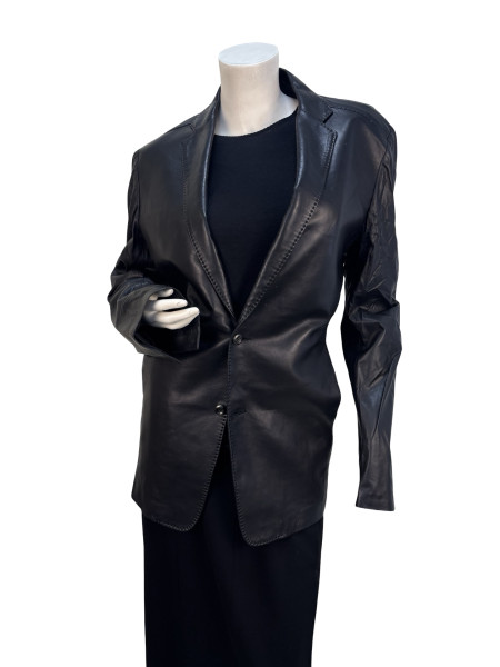 Masamoto Masamoto Black Leather Blazer