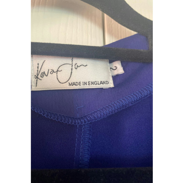 Kevan Jon Long Sleeved Colbalt Blue Dahlia Jumpsuit