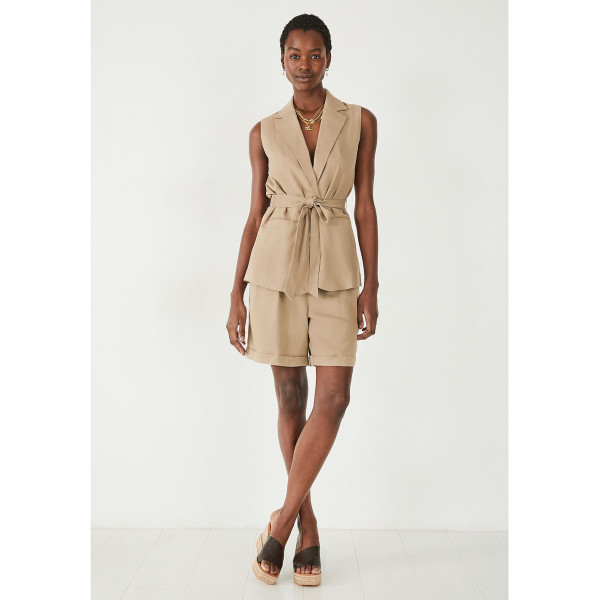 Beige sleeveless blazer store