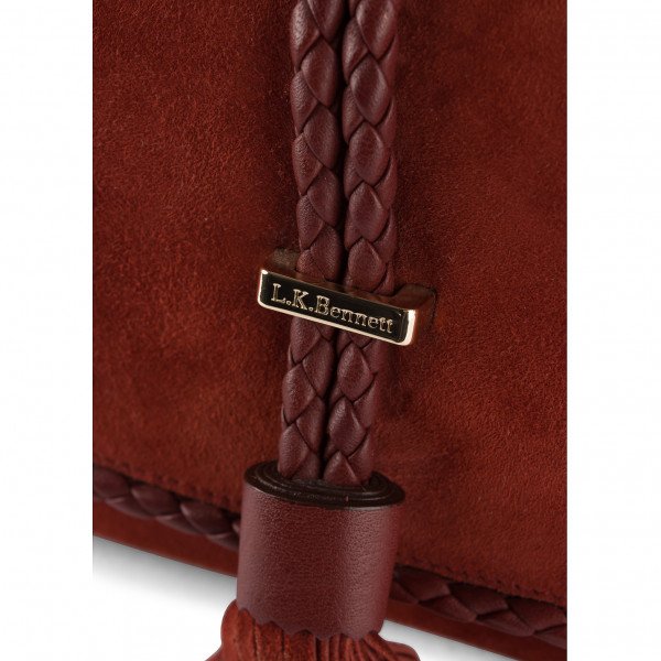 L.K. Bennett Suede Shoulder Bag With Woven Detail
