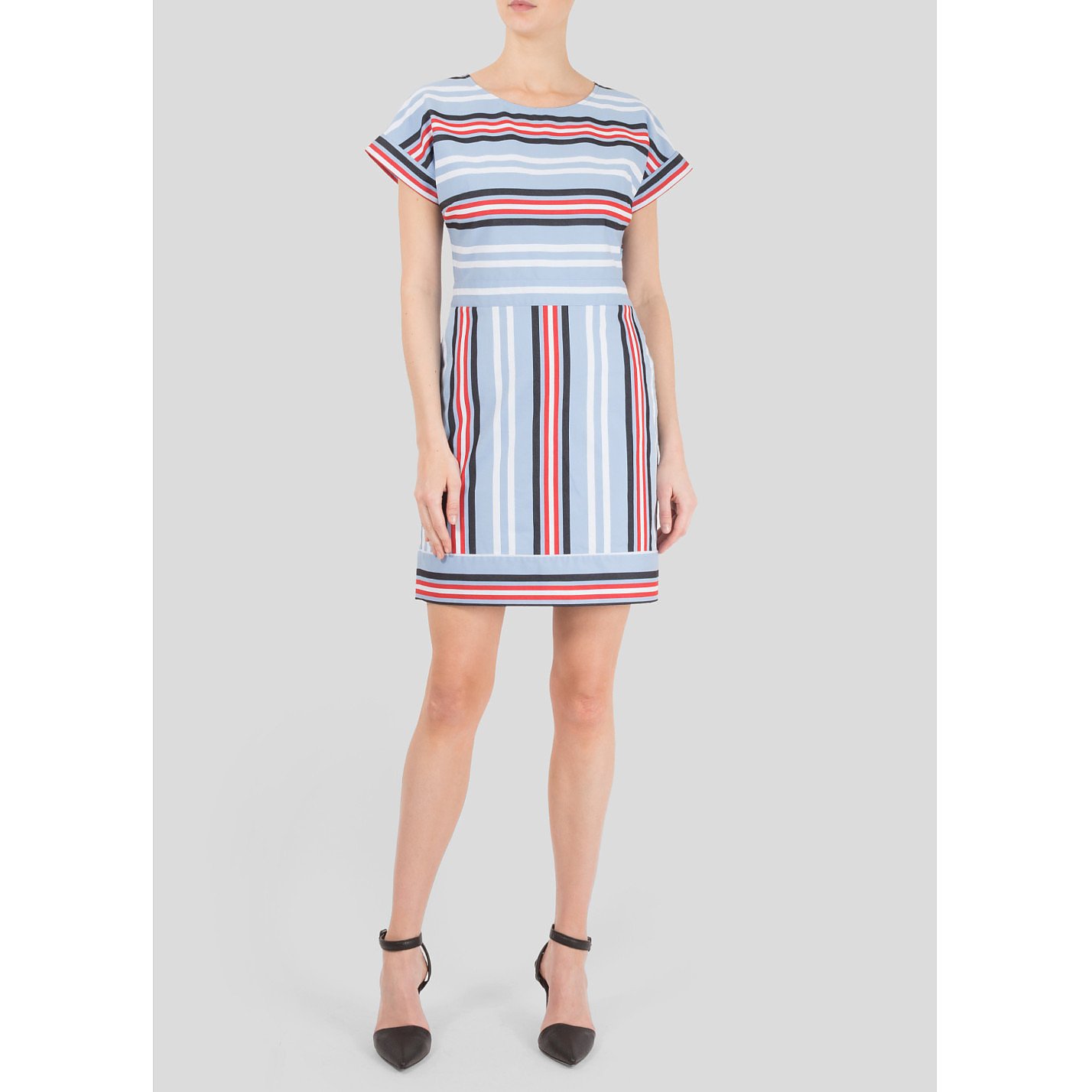 Love Moschino Striped Twill Mini Dress