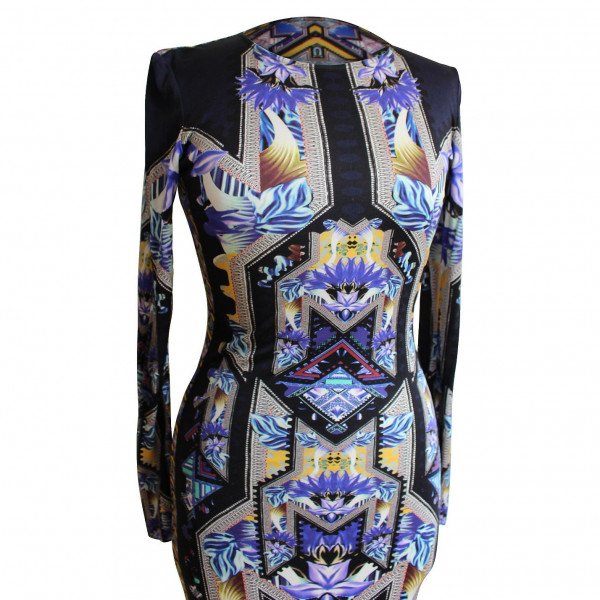 Mary Katrantzou Patterned Long-Sleeve Dress
