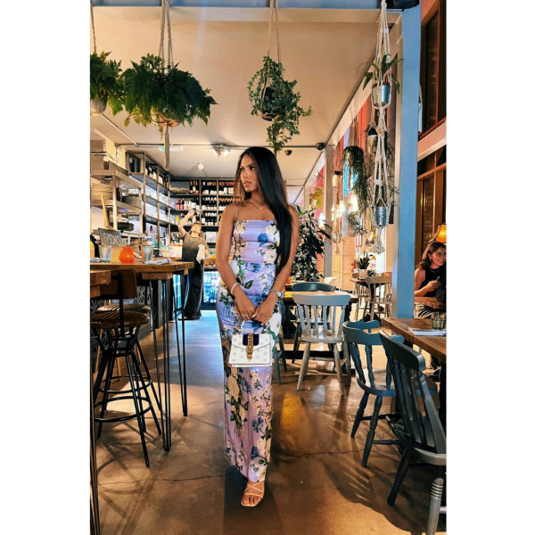 Reformation Frankie Silk Dress In Garden Soiree