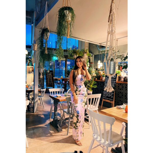 Reformation Frankie Silk Dress In Garden Soiree