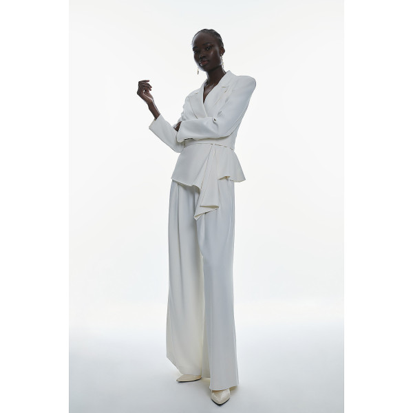 Karen Millen Drape Detail Belted Soft Blazer