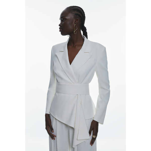 Karen Millen Drape Detail Belted Soft Blazer