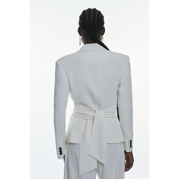 Karen Millen Drape Detail Belted Soft Blazer