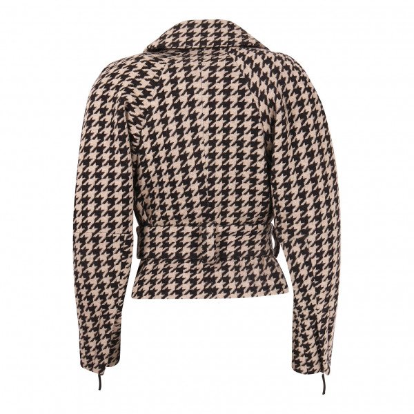 Sonia Rykiel Belted Houndstooth Wool Jacket