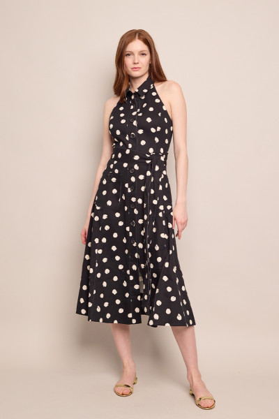 Cara Cara NYC Parker Dress, Spot Black Egret