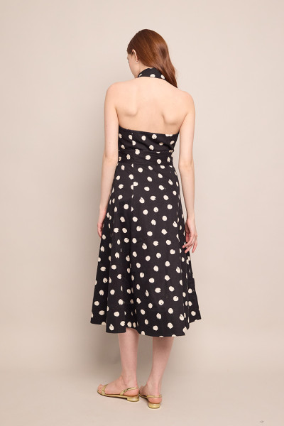 Cara Cara NYC Parker Dress, Spot Black Egret