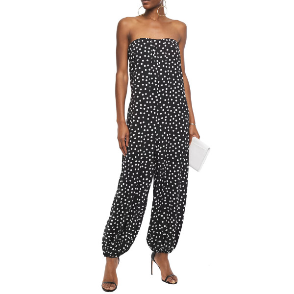 Polka dot sale strapless jumpsuit