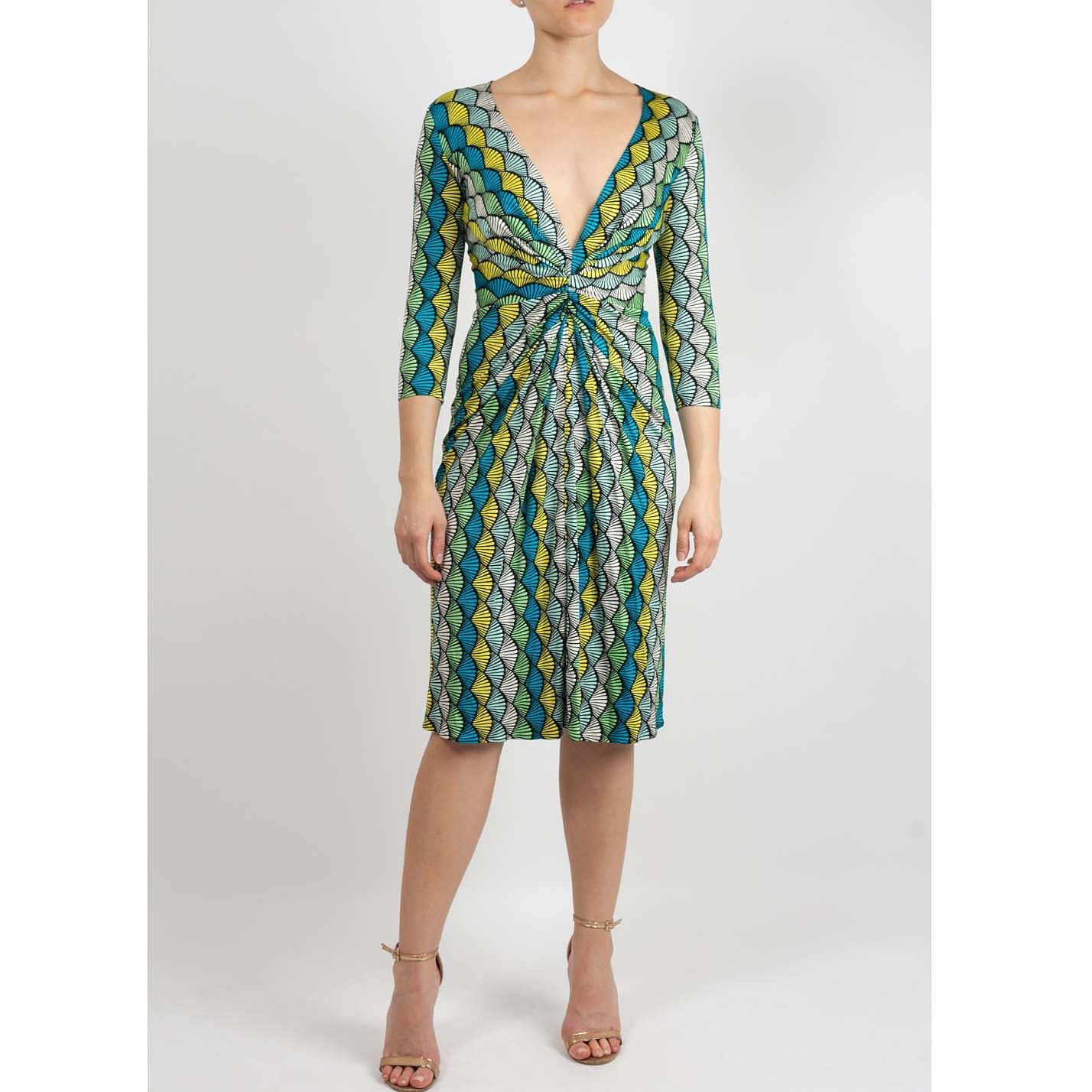 ISSA V Neck Pattern Print Dress