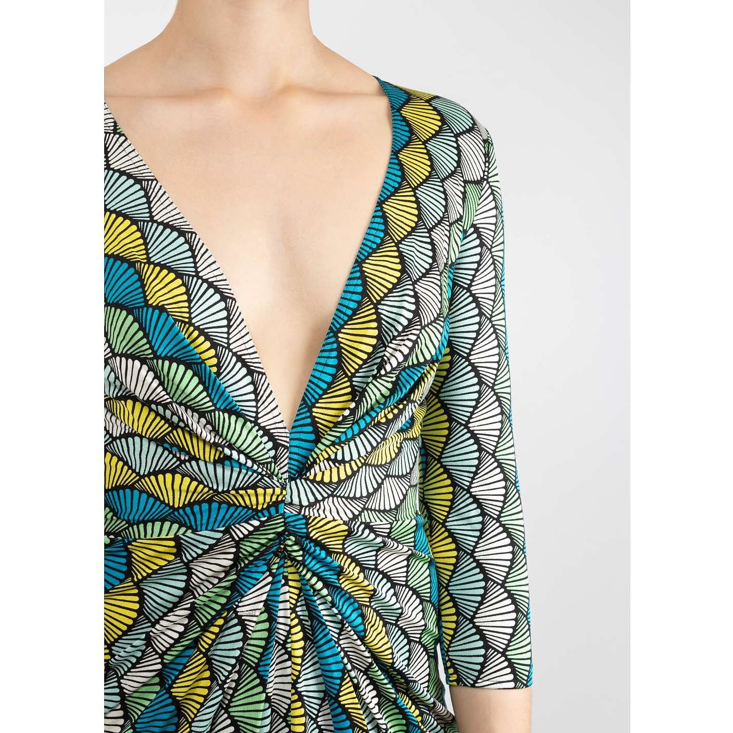 ISSA V Neck Pattern Print Dress