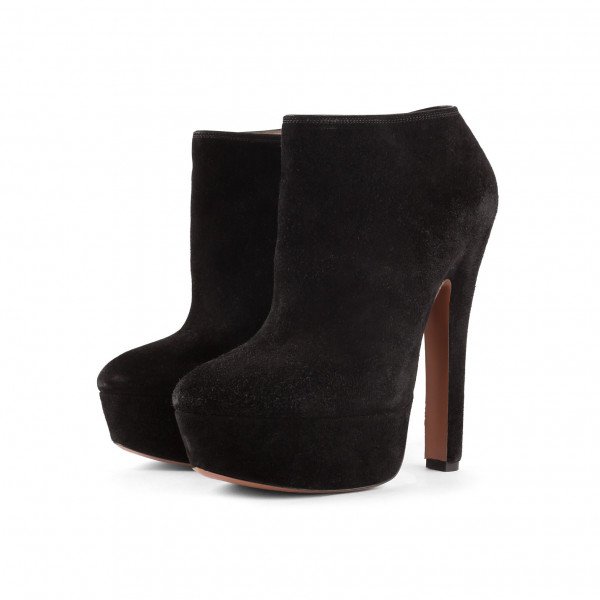 Alaïa Suede Platform Ankle Boots