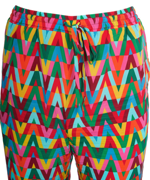 Valentino Valentino Multicolor Optical V Print Silk Pyjama Co-Ord