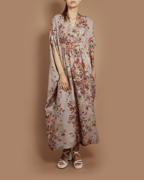 Hit Parade Camelia and Butterfly Empress Kaftan Dress