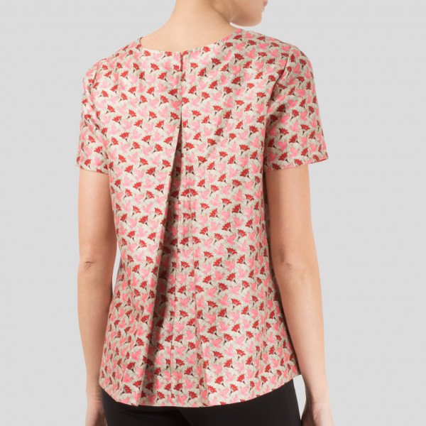 Tory Burch Dove & Lotus Print Top