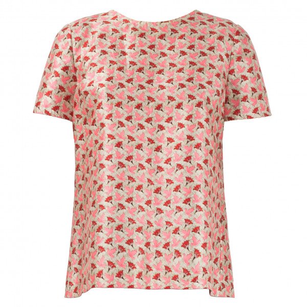 Tory Burch Dove & Lotus Print Top