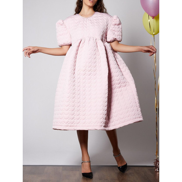 Sister Jane Puff Sleeve Heart Quilted Dress