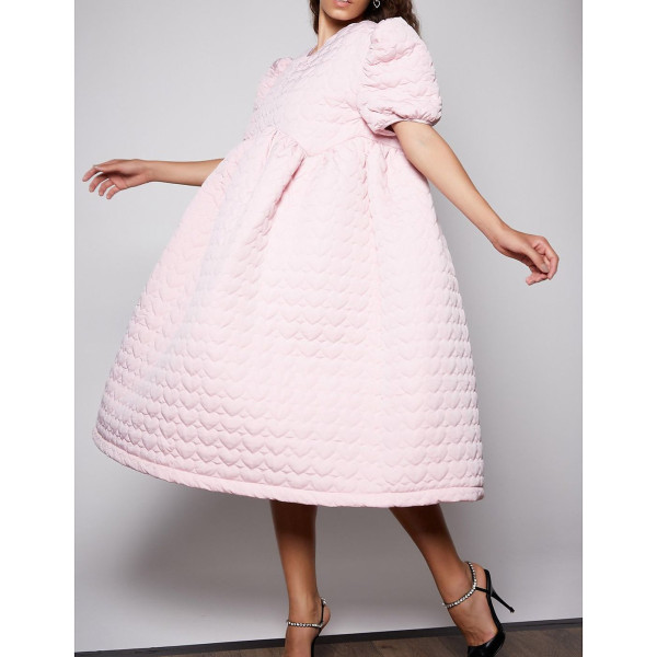 Sister Jane Puff Sleeve Heart Quilted Dress