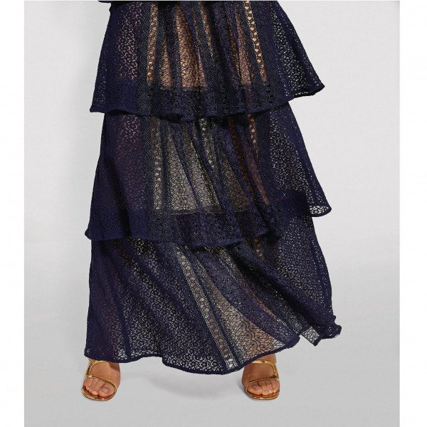 Self-Portrait Lace Tiered Maxi Dress