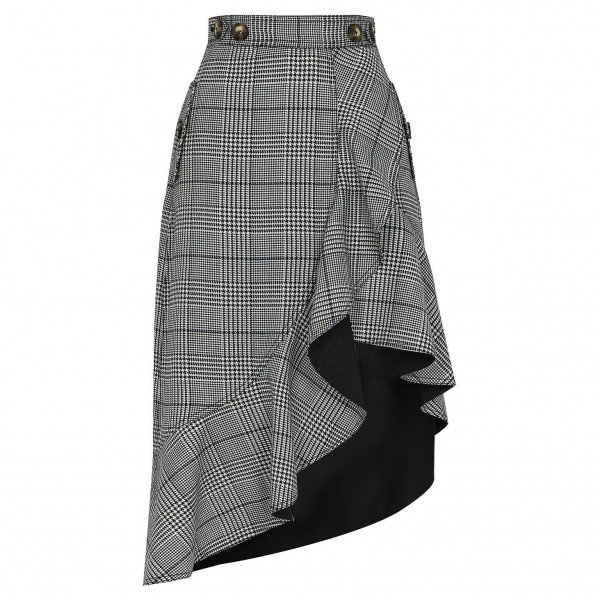 Self-Portrait Check Flounce Midi Skirt