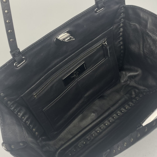Valentino Rockstud Black Leather Tote