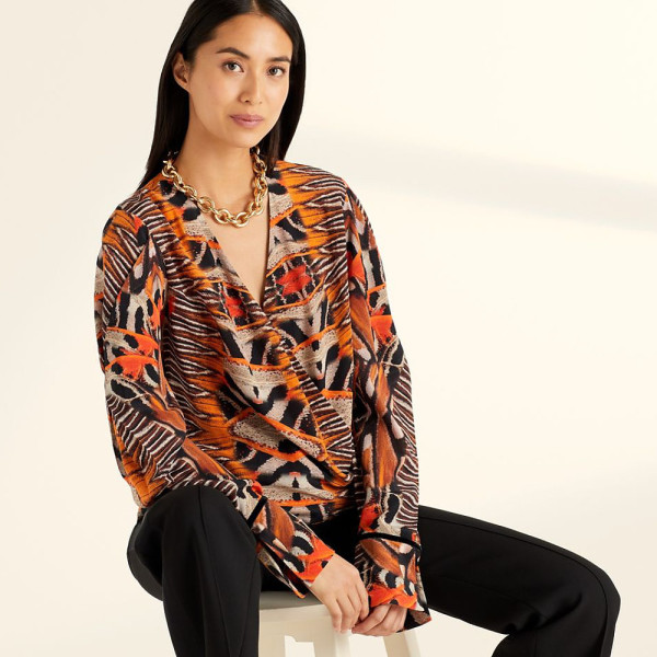 Amanda Wakeley Moth Print Silk Top