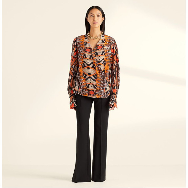 Amanda Wakeley Moth Print Silk Top