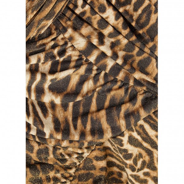 Alexandre Vauthier Leopard-Print One Shoulder Metallic Jersey Gown