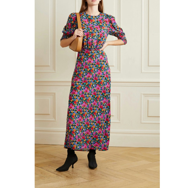 Rixo Rixo Lucile Floral-Print Crepe De Chine Dress