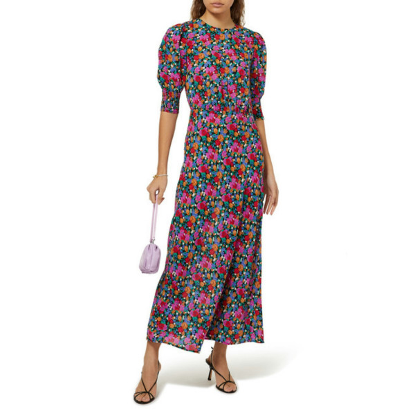 Rixo Rixo Lucile Floral-Print Crepe De Chine Dress