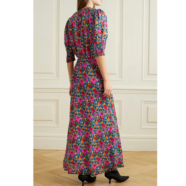 Rixo Rixo Lucile Floral-Print Crepe De Chine Dress