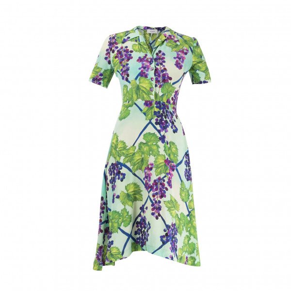 Isolda Grape Print Dress