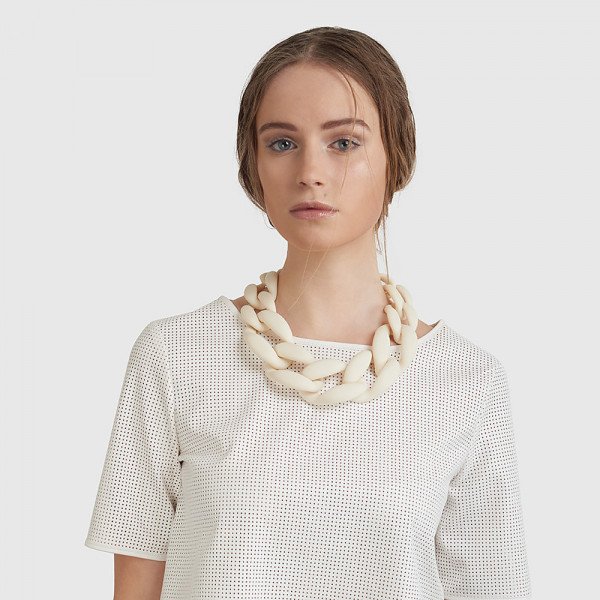 Diana Broussard Nate Necklace In Matte Milk
