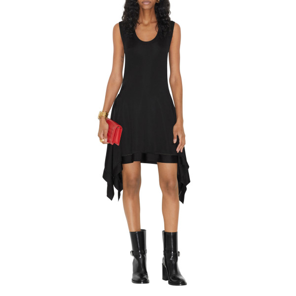 Burberry Draped Hem Viscose Blend Dress