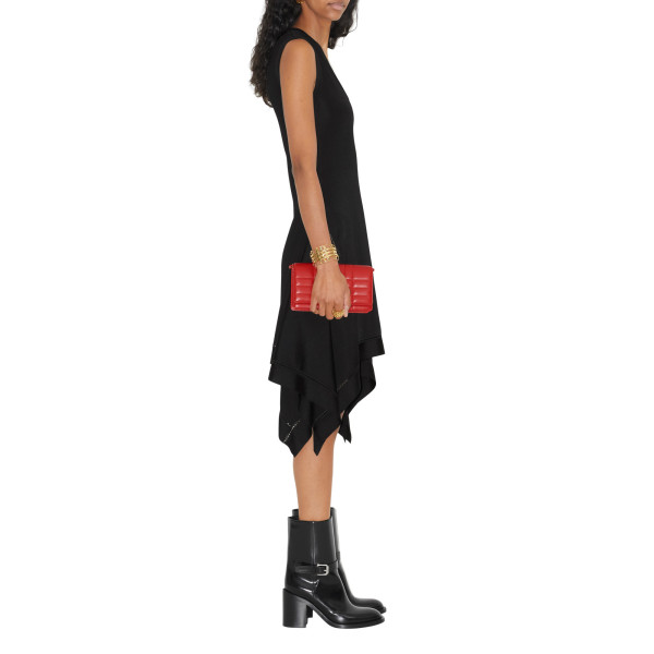 Burberry Draped Hem Viscose Blend Dress