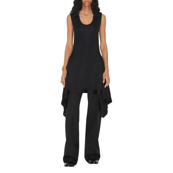 Burberry Draped Hem Viscose Blend Dress