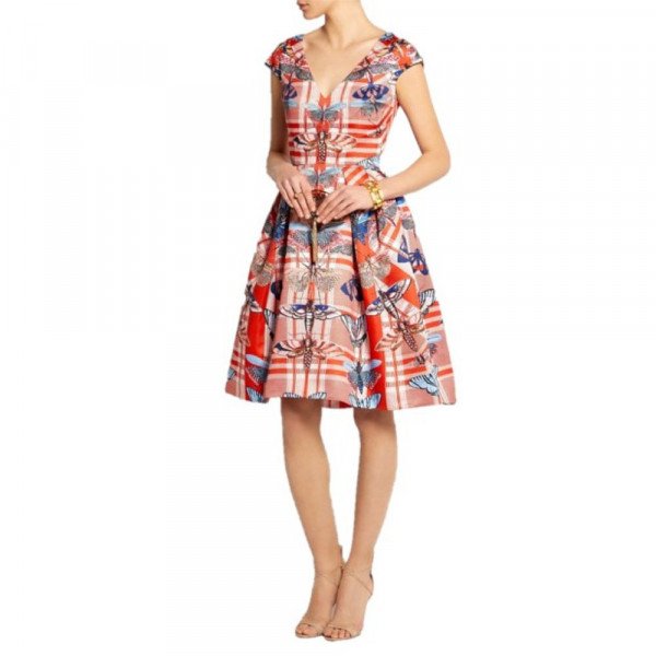 Temperley London Arielle Printed Satin-Twill Dress