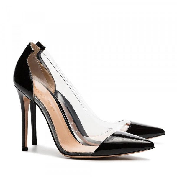 GIANVITO ROSSI Leather And PVC Plexi Pumps