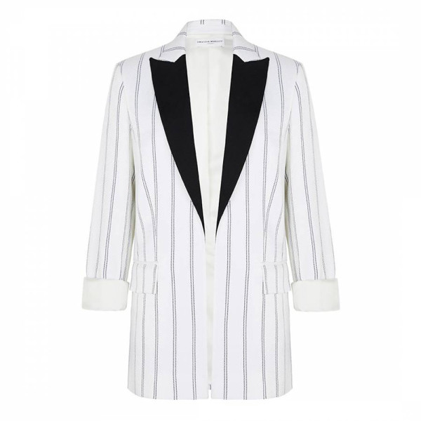 Pinstripe boyfriend blazer best sale