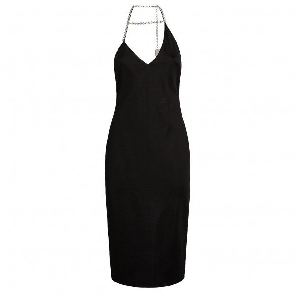 Area Crystal-Trim Halterneck Midi Dress