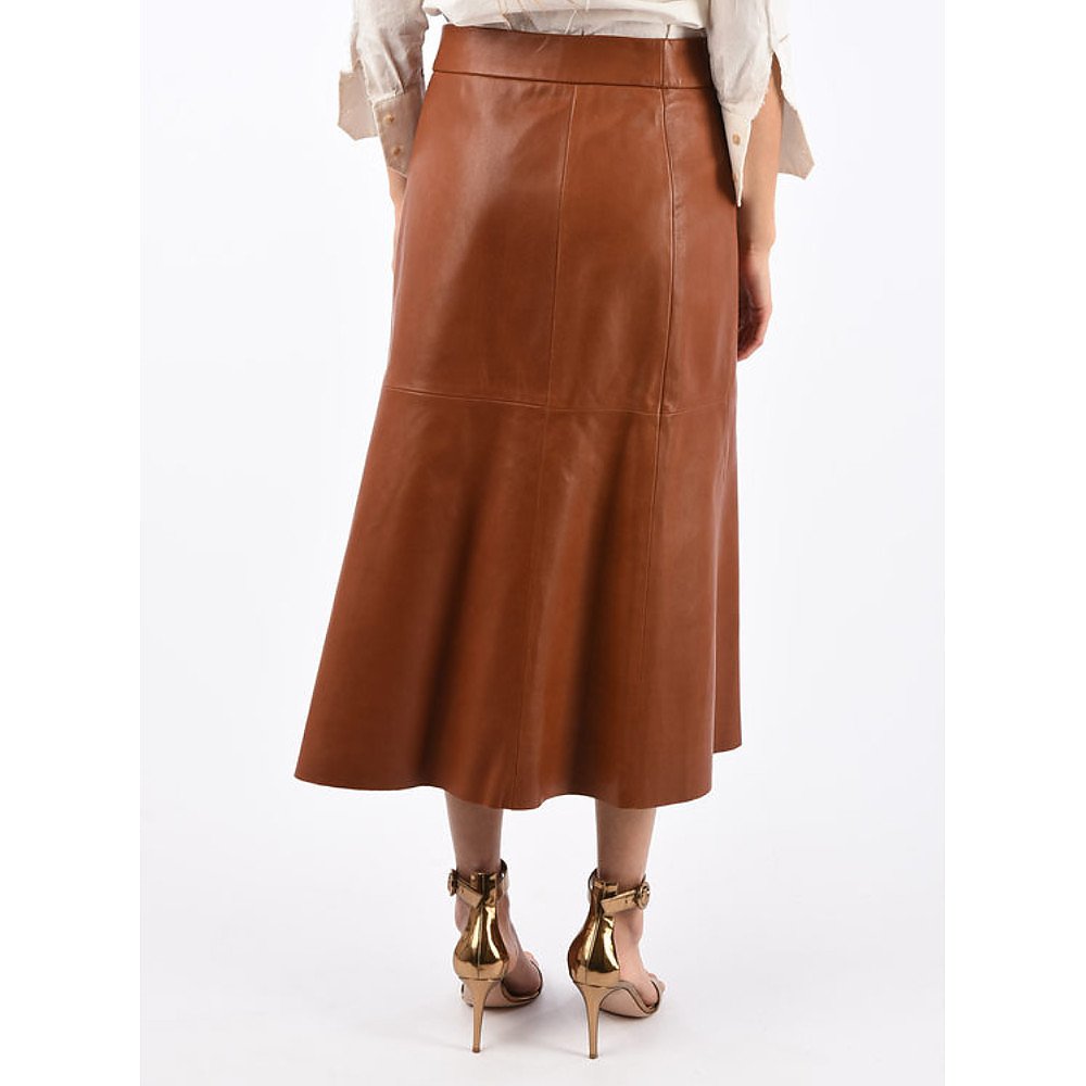 DROMe Leather Midi Skirt